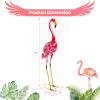 imageGiantex Crane Garden Statues Set of 2 Standing Metal Crane Sculptures Bird Ornament Yard Decorations for Lawn Backyard Porch Patio Outdoor Decor with 4 UShaped Stakes CraneFlamingo