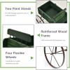 imageGiantex Decorative Garden Planter Small Wagon Cart with Metal Wheels Wood Raised Beds Plant Pot Stand for Backyard Garden Patio 245quotx135quotx24quot RedGreen