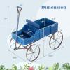 imageGiantex Decorative Garden Planter Small Wagon Cart with Metal Wheels Wood Raised Beds Plant Pot Stand for Backyard Garden Patio 245quotx135quotx24quot RedBlue