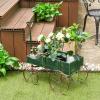 imageGiantex Decorative Garden Planter Small Wagon Cart with Metal Wheels Wood Raised Beds Plant Pot Stand for Backyard Garden Patio 245quotx135quotx24quot RedGreen
