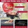 imageGiantex Electric BBQ Grill 1600W Removable NonStick Grill Rack Warming Rack Oil Drip Tray Adjustable Temperature Portable Outdoor Electric Grill for Camping Picnic Tailgating Red ampamp Black