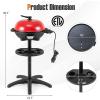 imageGiantex Electric Grill Indoor Outdoor Nonstick Grill Griddle Plate 3 Cooking Zones Temperature Control Drip Tray 1350W 200sqin BBQ Grill for Balcony Apartments Backyard Party Camping BlackRed