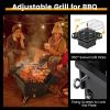 imageGiantex Fire Pit Grill Outdoor Fire Pit with Removable 360 Swivel Cooking Grate Collapsible Fire Bowl Foldable Legs Wood Burning BBQ Fireplaces Campfire Grill for Backyard Patio Picnic