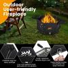 imageGiantex Fire Pit Grill Outdoor Fire Pit with Removable 360 Swivel Cooking Grate Collapsible Fire Bowl Foldable Legs Wood Burning BBQ Fireplaces Campfire Grill for Backyard Patio Picnic