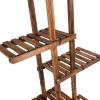 imageGiantex Flower Rack Wood Plant Stand 7 Wood Shelves 11 Pots Bonsai Display Shelf Indoor Outdoor Yard Garden Patio Balcony Living Room Multifunctional Storage Rack Bookshelf WHollowOut Rack