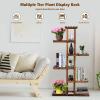 imageGiantex Flower Rack Wood Plant Stand 7 Wood Shelves 11 Pots Bonsai Display Shelf Indoor Outdoor Yard Garden Patio Balcony Living Room Multifunctional Storage Rack Bookshelf WHollowOut Rack