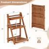 imageGiantex Foldable Ladder Plant Shelf 3Tier Solid Wood Indoor Outdoor Flower Pot Display Rack Corner Storage Bookshelf Freestanding Tiered Plant Stand for Garden Patio Balcony No Assembly