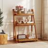 imageGiantex Foldable Ladder Plant Shelf 3Tier Solid Wood Indoor Outdoor Flower Pot Display Rack Corner Storage Bookshelf Freestanding Tiered Plant Stand for Garden Patio Balcony No Assembly