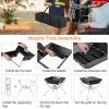 imageGiantex Folding Campfire Grill Camping Grill with Stainless Steel Grates Collapsible Aluminum Legs Carry Bag Portable Firewood Barbecue Grill for Backpacking Road Trips Outdoor CookingBlack  Silver