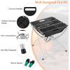 imageGiantex Folding Campfire Grill Camping Grill with Stainless Steel Grates Collapsible Aluminum Legs Carry Bag Portable Firewood Barbecue Grill for Backpacking Road Trips Outdoor CookingBlack  Silver
