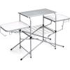 imageGiantex Folding Grill Table with 26 Main Tabletop Portable Aluminum Camping Table Carrying Bag Quick Setup Outdoor Camping Kitchen Food Prep Station for Picnic Tailgating RVing Backyard