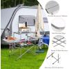 imageGiantex Folding Grill Table with 26 Main Tabletop Portable Aluminum Camping Table Carrying Bag Quick Setup Outdoor Camping Kitchen Food Prep Station for Picnic Tailgating RVing Backyard