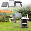 imageGiantex Folding Grill Table with 26 Tabletop and Detachable Windscreen Aluminum Portable Camp Cook Station Carry Bag Quick Setup BBQ Camping Picnic Backyard Outdoor Camping Kitchen Table BrownGrey