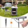 imageGiantex Folding Grill Table with 26 Tabletop and Detachable Windscreen Aluminum Portable Camp Cook Station Carry Bag Quick Setup BBQ Camping Picnic Backyard Outdoor Camping Kitchen Table BrownGrey