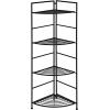 imageGiantex Folding Metal Plant Rack 4 Tiers Corner Shelf Plant Stand Flower Pots Holder Display Rack Storage Shelves for Balcony Patio Living Room