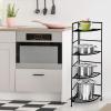 imageGiantex Folding Metal Plant Rack 4 Tiers Corner Shelf Plant Stand Flower Pots Holder Display Rack Storage Shelves for Balcony Patio Living Room