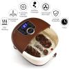 imageGiantex Foot Spa Foot Bath Massager with Heat Bubbles 16 Pedicure Shiatsu Roller Massage Points Adjustable Time ampamp Temperature Led Display Drainage Pipe Foot Soak Tub Pedicure Foot Spa Brown