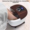 imageGiantex Foot Spa Foot Bath Massager with Heat Bubbles 16 Pedicure Shiatsu Roller Massage Points Adjustable Time ampamp Temperature Led Display Drainage Pipe Foot Soak Tub Pedicure Foot Spa Brown