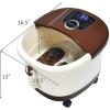 imageGiantex Foot Spa Foot Bath Massager with Heat Bubbles 16 Pedicure Shiatsu Roller Massage Points Adjustable Time ampamp Temperature Led Display Drainage Pipe Foot Soak Tub Pedicure Foot Spa Brown
