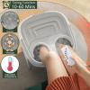 imageGiantex Foot Spa Foot Bath Massager with Heat Bubbles 6 Motorized Shiatsu Rollers Time ampamp Temperature Settings Folding Cover Pedicure Tub Bath Collapsible 6 in 1 Foot Bath Soak Tub Gray