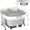imageGiantex Foot Spa Foot Bath Massager with Heat Bubbles 6 Motorized Shiatsu Rollers Time ampamp Temperature Settings Folding Cover Pedicure Tub Bath Collapsible 6 in 1 Foot Bath Soak Tub Gray