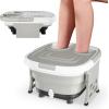 imageGiantex Foot Spa Foot Bath Massager with Heat Bubbles 6 Motorized Shiatsu Rollers Time ampamp Temperature Settings Folding Cover Pedicure Tub Bath Collapsible 6 in 1 Foot Bath Soak Tub Gray