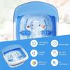 imageGiantex Foot Spa Foot Bath Massager with Heat Collapsible Design Bubbles Rollers Pumice Stone Scrub Brush Folding 3 in 1 Footbath Tub Foldable Foot Soaking Tub for Feet Stress Relief Blue