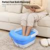 imageGiantex Foot Spa Foot Bath Massager with Heat Collapsible Design Bubbles Rollers Pumice Stone Scrub Brush Folding 3 in 1 Footbath Tub Foldable Foot Soaking Tub for Feet Stress Relief Blue