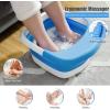 imageGiantex Foot Spa Foot Bath Massager with Heat Collapsible Design Bubbles Rollers Pumice Stone Scrub Brush Folding 3 in 1 Footbath Tub Foldable Foot Soaking Tub for Feet Stress Relief Blue