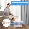 imageGiantex Foot Spa Foot Bath Massager with Heat Collapsible Design Bubbles Rollers Pumice Stone Scrub Brush Folding 3 in 1 Footbath Tub Foldable Foot Soaking Tub for Feet Stress Relief Blue
