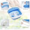 imageGiantex Foot Spa Foot Bath Massager with Heat Collapsible Design Bubbles Rollers Pumice Stone Scrub Brush Folding 3 in 1 Footbath Tub Foldable Foot Soaking Tub for Feet Stress Relief Blue