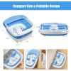 imageGiantex Foot Spa Foot Bath Massager with Heat Collapsible Design Bubbles Rollers Pumice Stone Scrub Brush Folding 3 in 1 Footbath Tub Foldable Foot Soaking Tub for Feet Stress Relief Blue