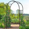 imageGiantex Garden Arbor 72FT Wedding Arch Garden Trellis with 8 Stakes Metal Garden Arch for Climbing Plants Vines Rose Outdoor Archway for Wedding Bridal Party Lawn Decoration Easy Assembly