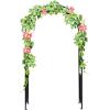 imageGiantex Garden Arbor 72FT Wedding Arch Garden Trellis with 8 Stakes Metal Garden Arch for Climbing Plants Vines Rose Outdoor Archway for Wedding Bridal Party Lawn Decoration Easy Assembly