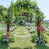 imageGiantex Garden Arbor 72FT Wedding Arch Garden Trellis with 8 Stakes Metal Garden Arch for Climbing Plants Vines Rose Outdoor Archway for Wedding Bridal Party Lawn Decoration Easy Assembly