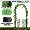 imageGiantex Garden Arbor Trellis with Door 75FT Metal Garden Arch with Gate and Stakes for Climbing Plants Rose Vine Arbors and Trellises Pergola for Lawn Patio Wedding Bridal Party Decoration