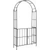 imageGiantex Garden Arbor Trellis with Door 75FT Metal Garden Arch with Gate and Stakes for Climbing Plants Rose Vine Arbors and Trellises Pergola for Lawn Patio Wedding Bridal Party Decoration