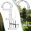 imageGiantex Garden Arbor Trellis with Door 75FT Metal Garden Arch with Gate and Stakes for Climbing Plants Rose Vine Arbors and Trellises Pergola for Lawn Patio Wedding Bridal Party Decoration