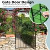 imageGiantex Garden Arbor Trellis with Door 75FT Metal Garden Arch with Gate and Stakes for Climbing Plants Rose Vine Arbors and Trellises Pergola for Lawn Patio Wedding Bridal Party Decoration