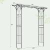 imageGiantex Garden Arbor Wedding Arch for Ceremony Party Metal Trellis Archway for Climbing Plants Rose Grape Vines Steel Frame Pergola Decoration for Backyard Patio Lawn Pathway Easy to Assemble