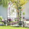 imageGiantex Garden Arbor with Gate 75FT Metal Arch Trellis for Climbing Plants Rose Ivy Archway Pergola with Flower Door 4 Stakes Garden Arch for Wedding Ceremony Bridal Party DecorationGate  Planters