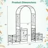 imageGiantex Garden Arbor with Gate 75FT Metal Arch Trellis for Climbing Plants Rose Ivy Archway Pergola with Flower Door 4 Stakes Garden Arch for Wedding Ceremony Bridal Party DecorationGate  Planters