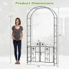 imageGiantex Garden Arbor with Gate 75FT Metal Arch Trellis for Climbing Plants Rose Ivy Archway Pergola with Flower Door 4 Stakes Garden Arch for Wedding Ceremony Bridal Party DecorationGate