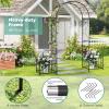 imageGiantex Garden Arbor with Gate 75FT Metal Arch Trellis for Climbing Plants Rose Ivy Archway Pergola with Flower Door 4 Stakes Garden Arch for Wedding Ceremony Bridal Party DecorationPlanters