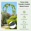 imageGiantex Garden Arbor with Gate 75FT Metal Arch Trellis for Climbing Plants Rose Ivy Archway Pergola with Flower Door 4 Stakes Garden Arch for Wedding Ceremony Bridal Party DecorationArch