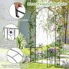 imageGiantex Garden Arbor with Gate 75FT Metal Arch Trellis for Climbing Plants Rose Ivy Archway Pergola with Flower Door 4 Stakes Garden Arch for Wedding Ceremony Bridal Party DecorationGate