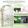 imageGiantex Garden Arbor with Gate 75FT Metal Arch Trellis for Climbing Plants Rose Ivy Archway Pergola with Flower Door 4 Stakes Garden Arch for Wedding Ceremony Bridal Party DecorationGate