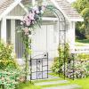 imageGiantex Garden Arbor with Gate 75FT Metal Arch Trellis for Climbing Plants Rose Ivy Archway Pergola with Flower Door 4 Stakes Garden Arch for Wedding Ceremony Bridal Party DecorationGate