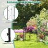 imageGiantex Garden Arbor with Gate 75FT Metal Arch Trellis for Climbing Plants Rose Ivy Archway Pergola with Flower Door 4 Stakes Garden Arch for Wedding Ceremony Bridal Party DecorationGate  Planters