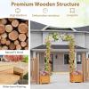 imageGiantex Garden Arbor with Planter Boxes Wooden Arch with Trellis and Raised Garden Bed for Climbing Vine Plants Vegetables Herbs Decorative Arbor Archway for Wedding Ceremony Party OrangeOrange